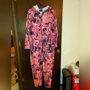 Dollskill Club Exx Pink And Black Trippy Onsie